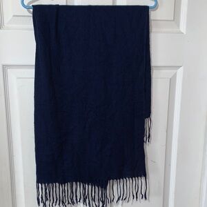 Pashmina Cashmere Deep Blue Scarf with Fringe